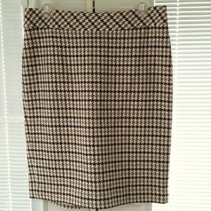 Talbots Houndstooth Wool Blend Pencil Skirt